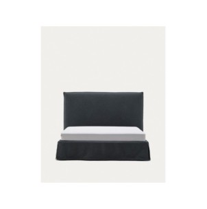 Cama desenfundable Jaira de lino y algodón gris antracita...