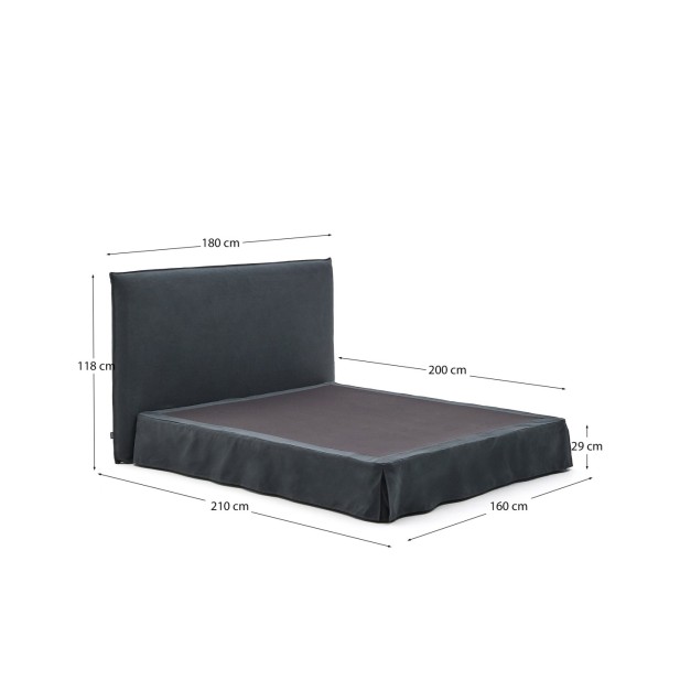 Cama desenfundable Jaira de lino y...