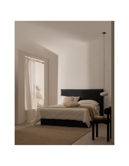 Cama desenfundable Jaira de lino y algodón gris antracita para colchón de 160 x 200 cm - Kave Home