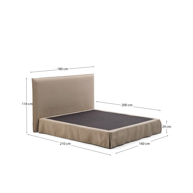 Cama desenfundable Jaira de lino y...