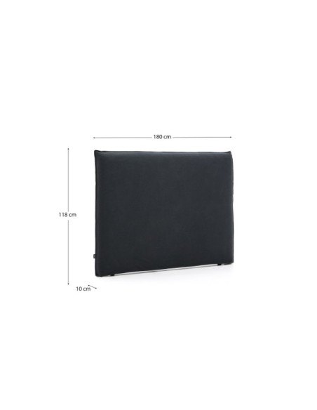 Cabecero desenfundable Jaira de lino y algodón gris antracita para cama de 160 cm - Kave Home
