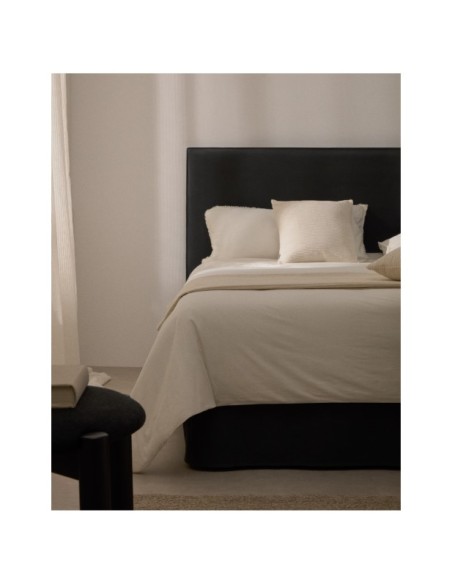 Cabecero desenfundable Jaira de lino y algodón gris antracita para cama de 160 cm - Kave Home