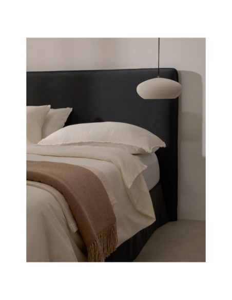 Cabecero desenfundable Jaira de lino y algodón gris antracita para cama de 160 cm - Kave Home