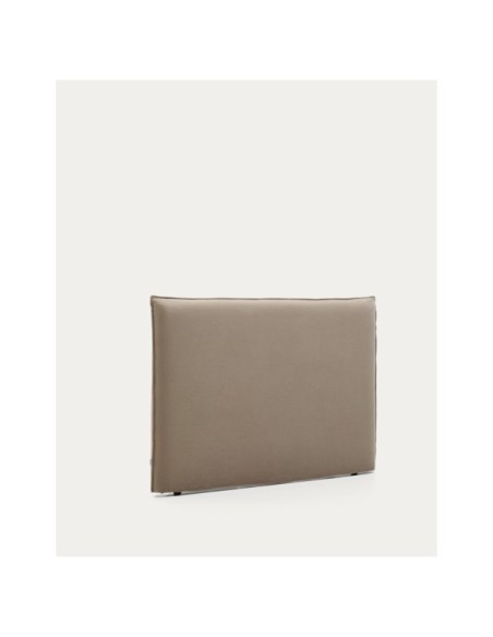 Cabecero desenfundable Jaira de lino y algodón topo para cama de 160 cm - Kave Home