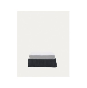 Base desenfundable Jaira de lino y algodón gris antracita...