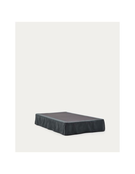 Base desenfundable Jaira de lino y algodón gris antracita para colchón de 90 x 200 cm - Kave Home