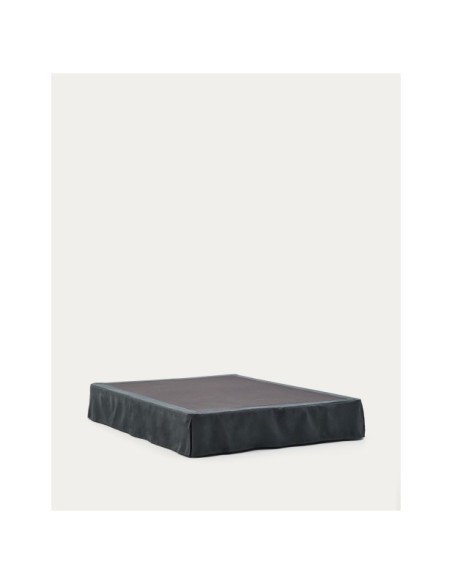 Base desenfundable Jaira de lino y algodón gris antracita para colchón de 150 x 190 cm - Kave Home