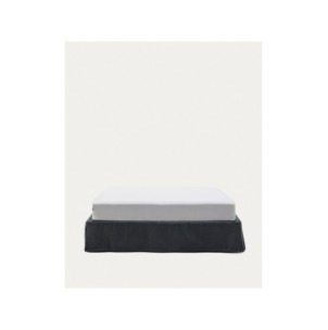 Base desenfundable Jaira de lino y algodón gris antracita...