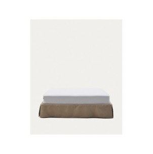 Base desenfundable Jaira de lino y algodón topo para...