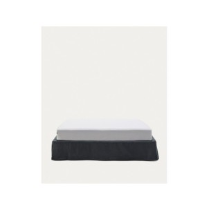 Base desenfundable Jaira de lino y algodón gris antracita...