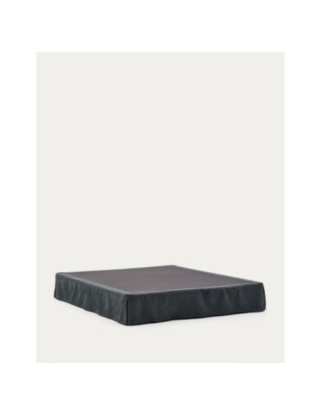 Base desenfundable Jaira de lino y algodón gris antracita para colchón de 180 x 200 cm - Kave Home