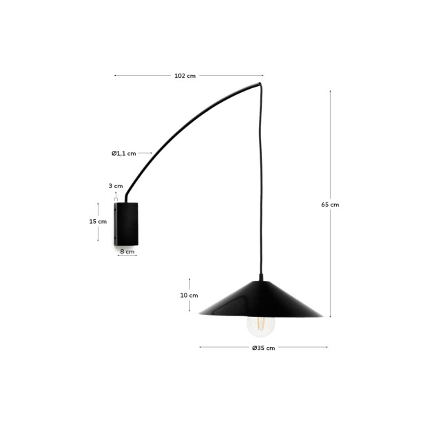 Aplique Kally de metal con acabado... Aplique Kally de metal con acabado...