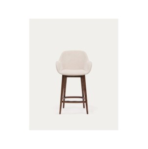 Taburete Konna beige y patas de madera maciza de fresno... 2