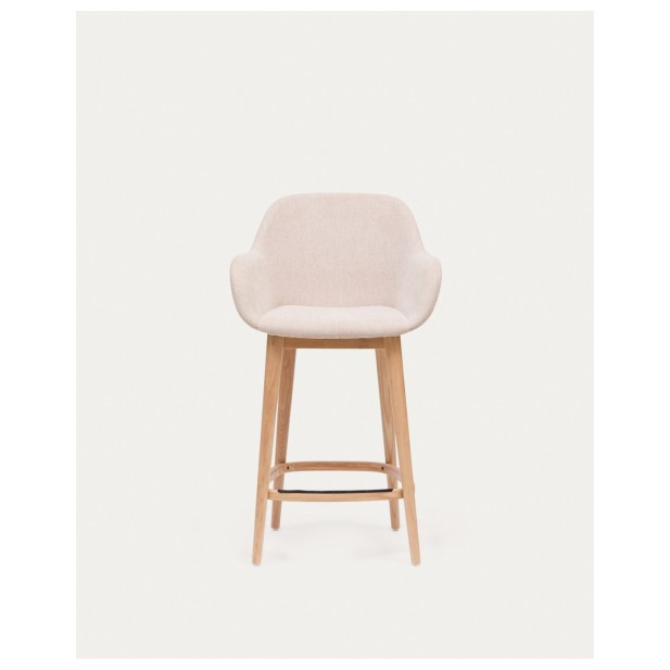 Taburete Konna beige y patas de... Taburete Konna beige y patas de...