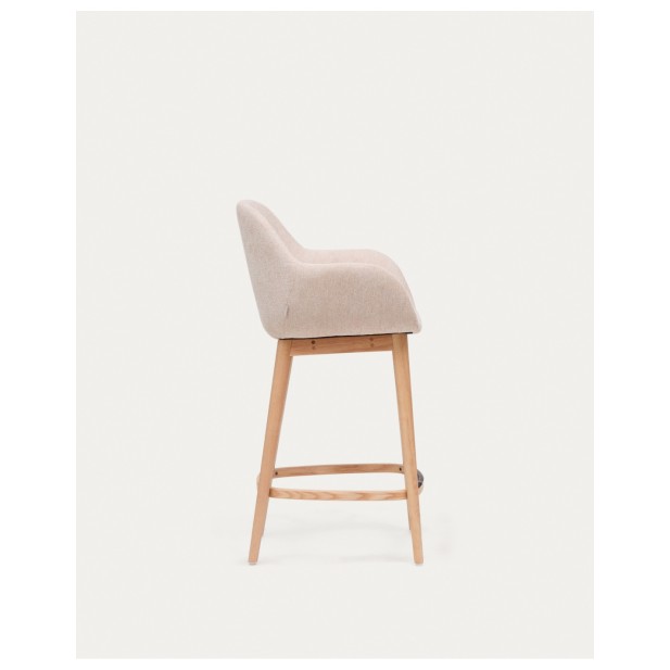 Taburete Konna beige y patas de... Taburete Konna beige y patas de...