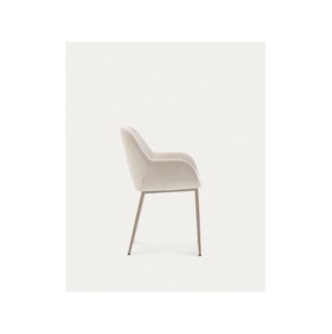 Silla Konna beige y patas de acero con acabado pintado... 2