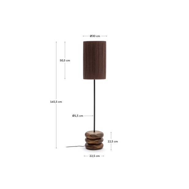 Lámpara de pie Kor de madera de... Lámpara de pie Kor de madera de...