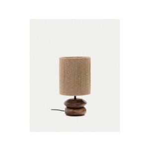 Lámpara de mesa Kor de madera de acacia con acabado...