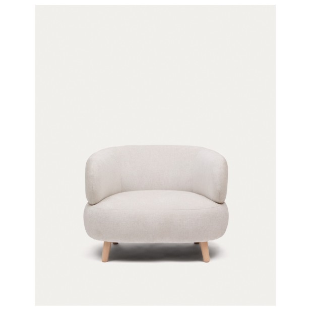 Butaca Luisa de chenilla perla con... Butaca Luisa de chenilla perla con...