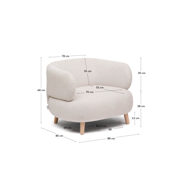 Butaca Luisa de chenilla perla con... Butaca Luisa de chenilla perla con...