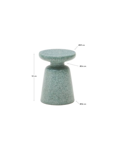 Mesa auxiliar exterior Mesquida de terrazo verde Ø 39 cm - Kave Home