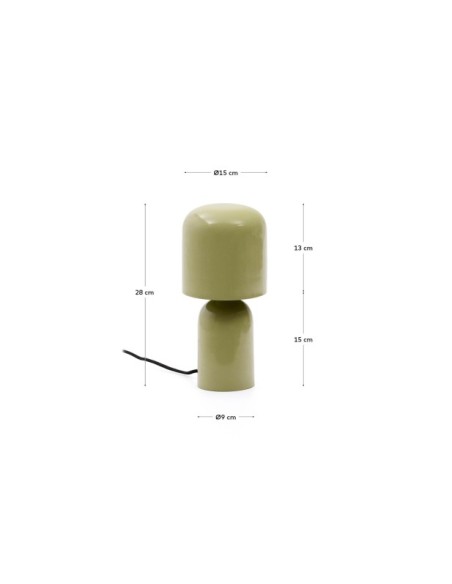 Lámpara de mesa Monze de metal pintado verde claro - Kave Home