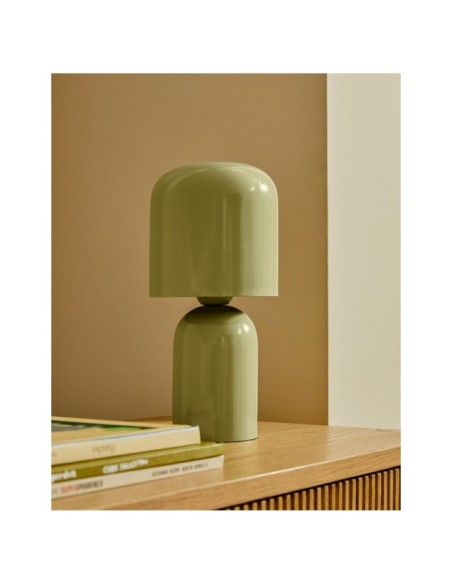 Lámpara de mesa Monze de metal pintado verde claro - Kave Home
