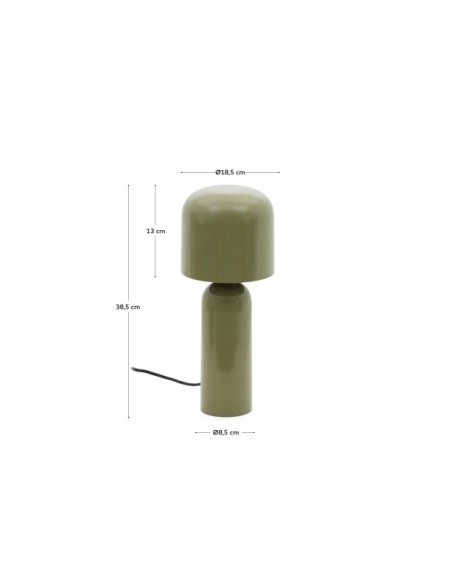 Lámpara de mesa Monze de metal pintado verde  - Kave Home