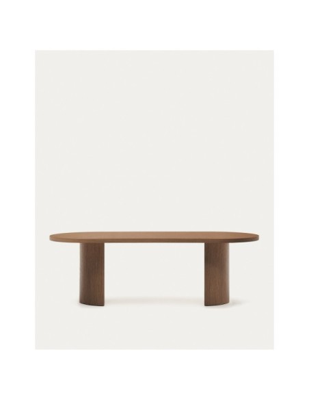 Mesa Nealy de chapa de nogal con acabado oscuro 240 x 100 cm - Kave Home