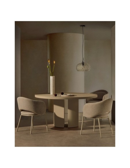 Mesa redonda Nealy DM lacado con acabado crudo Ø 150 cm - Kave Home