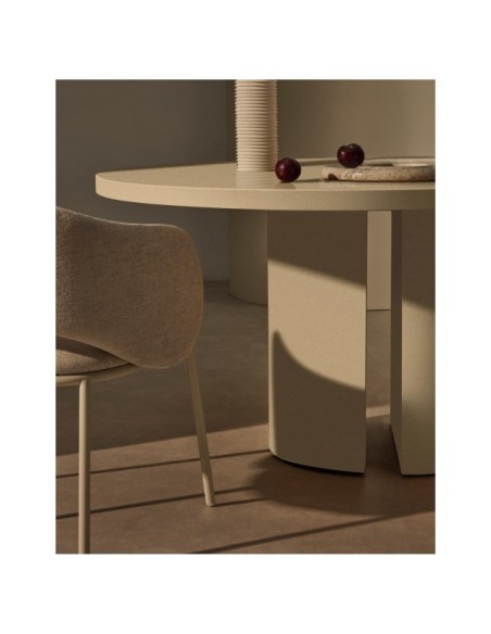 Mesa redonda Nealy DM lacado con acabado crudo Ø 150 cm - Kave Home