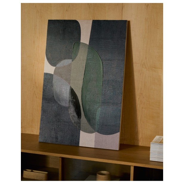 Lienzo abstracto Nemsa azul y verde... Lienzo abstracto Nemsa azul y verde...