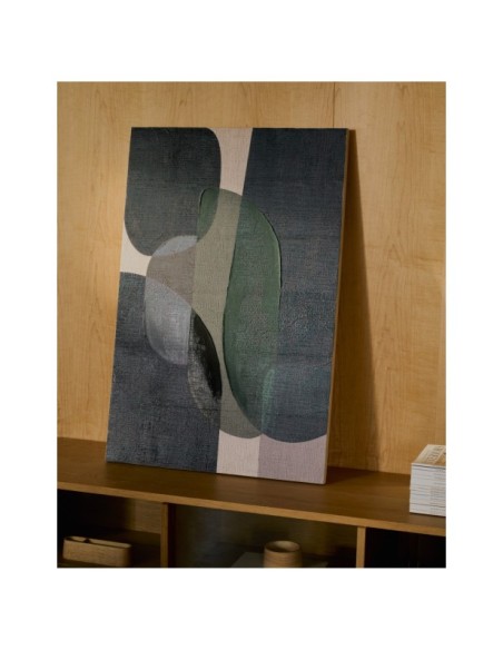 Lienzo abstracto Nemsa azul y verde 90 x 60 cm - Kave Home