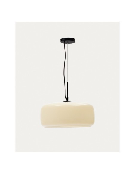 Lámpara de techo Reig de cristal gris claro Ø 38 cm - Kave Home