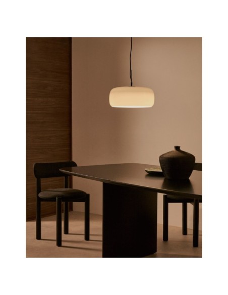 Lámpara de techo Reig de cristal gris claro Ø 38 cm - Kave Home