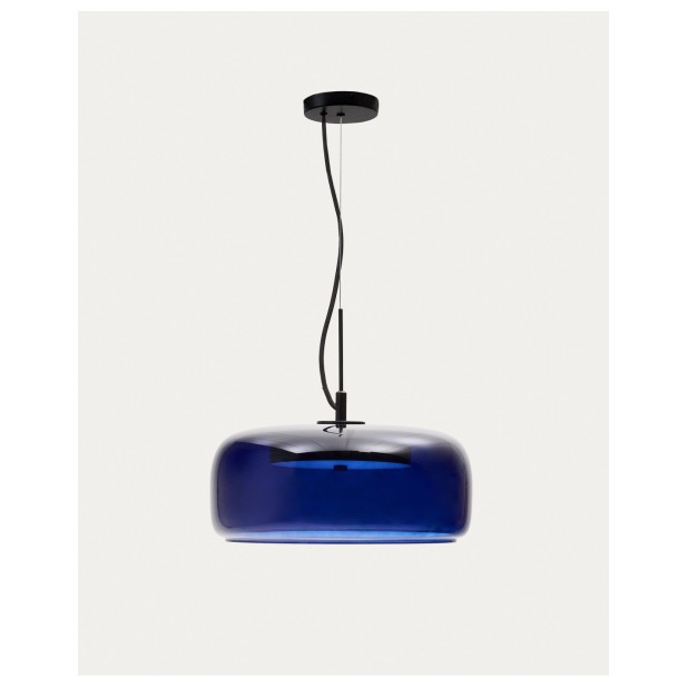 Lámpara de techo Reig de cristal azul Ø 38 cm - Kave Home