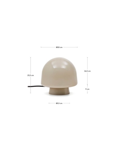 Lámpara de mesa Reig de cristal gris - Kave Home