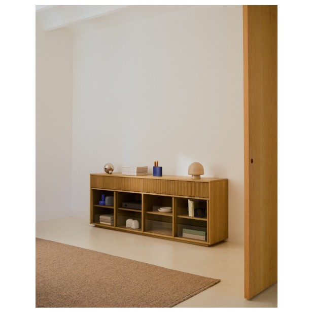 Lámpara de mesa Reig de cristal gris...