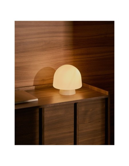 Lámpara de mesa Reig de cristal gris - Kave Home