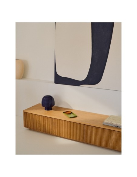 Lámpara de mesa Reig de cristal azul - Kave Home