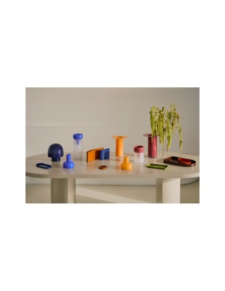 Lámpara de mesa Reig de cristal azul - Kave Home