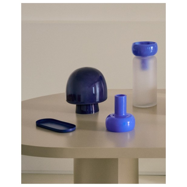 Lámpara de mesa Reig de cristal azul... Lámpara de mesa Reig de cristal azul...