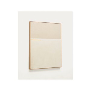 Cuadro abstracto Salin con raya horizontal de lino 80 x...