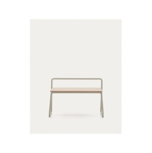 Banco Tinn de chapa de fresno y estructura de metal beige...