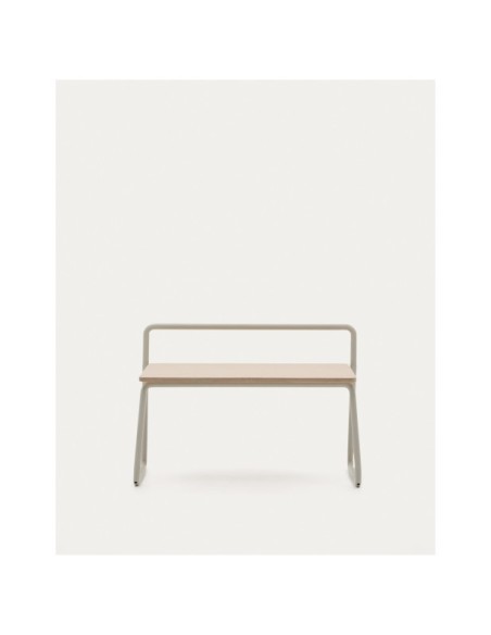 Banco Tinn de chapa de fresno y estructura de metal beige 75 cm - Kave Home