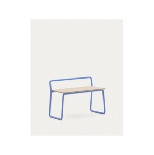 Banco Tinn de chapa de fresno y estructura de metal azul... 2