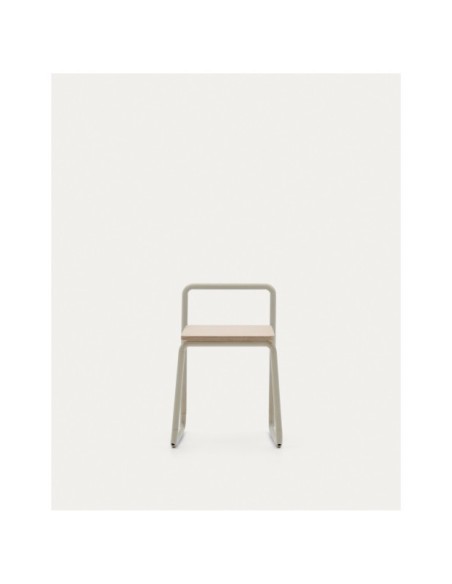 Silla Tinn de chapa de fresno y estructura de metal beige - Kave Home