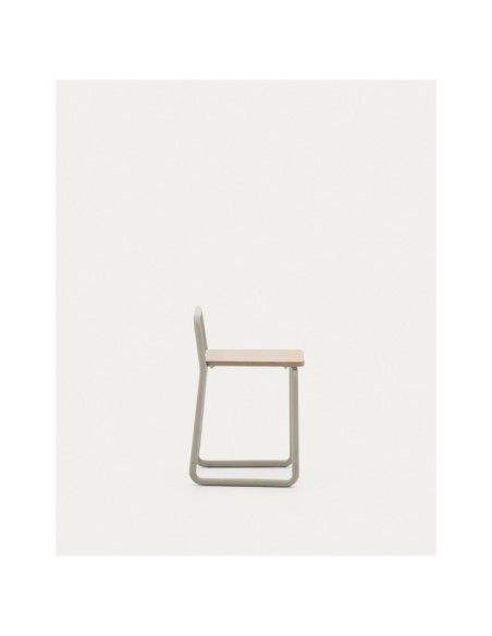 Silla Tinn de chapa de fresno y estructura de metal beige - Kave Home