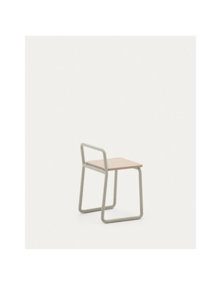 Silla Tinn de chapa de fresno y estructura de metal beige - Kave Home