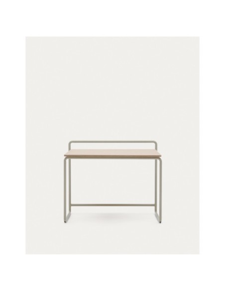 Escritorio Tinn de chapa de fresno y estructura de metal beige 82 x 45 cm - Kave Home